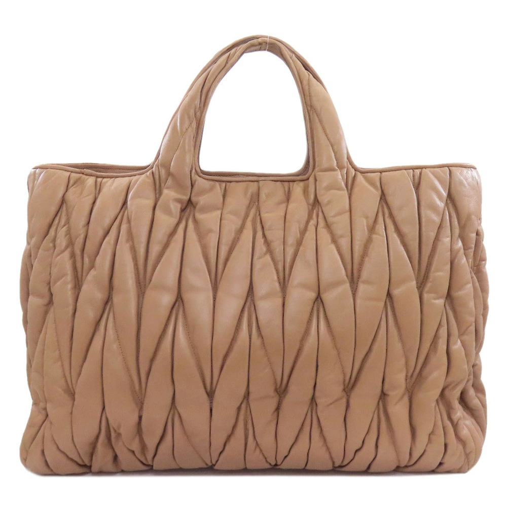 Miu Miu Matelasse Lambskin Handbag Black